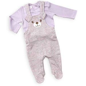 ست بلوز و شلوار پیشبندی طرح خرس پولونیکس