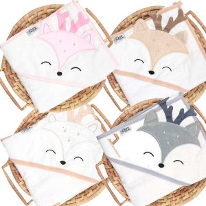 حوله عروسکی کلاهدار نوزاد طرح گوزن گایه