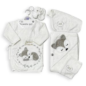 ست حوله نوزاد 5 تکه طرح روباه مادرکر