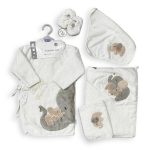 ست حوله نوزاد 5 تکه طرح فیل و بچه مادرکر Mothercare - %d8%b3%d9%81%db%8c%d8%af