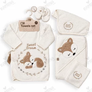 ست حوله نوزاد 5 تکه طرح روباه مادرکر Mothercare