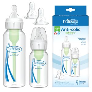 پک شیشه شیر 120 و 250 میل با دو سرشیشه اضافه دکتر براون