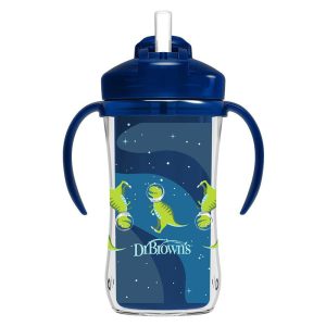 لیوان آبمیوه خوری نی دار 300 میل طرح دایناسور دکتر براون