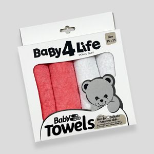 حوله دست و صورت نوزاد 4 عددی بیبی فورلایف BABY4LIFE - طرح-2