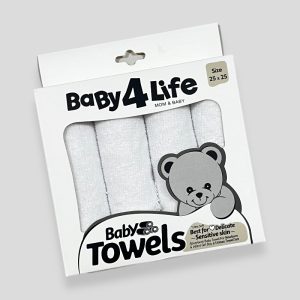 حوله دست و صورت نوزاد 4 عددی بیبی فورلایف BABY4LIFE - طرح-3
