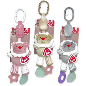 آویز عروسکی جغجغه ای کریر و کالسکه طرح شیر بیبی فان