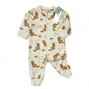 سرهمی بدون جوراب نوزادی پسرانه طرح سمور لیندکس