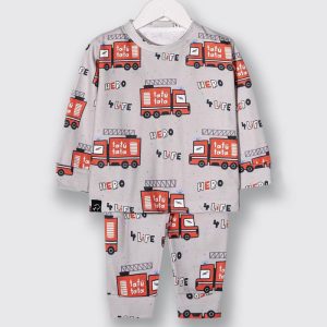 ست بلوز شلوار بچه گانه طرح ماشین آتش نشانی کوالا