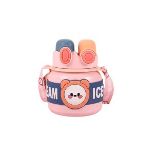 فلاسک استیل 850 میل نی دار دو کاره Ice Cream - صورتی