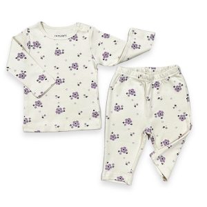 ست بلوز شلوار بچه گانه نخی طرح گل جونیورز