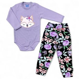 ست زیر دکمه ای بلند و شلوار بچه گانه طرح تی تی به آوران