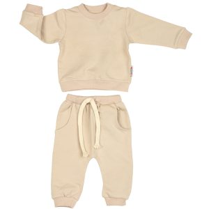 بلوز آستین بلند و شلوار دورس کرم بچه گانه لوپتو