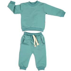 بلوز آستین بلند و شلوار دورس سبز تیره بچه گانه لوپتو