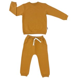 بلوز آستین بلند و شلوار دورس شتری بچه گانه لوپتو