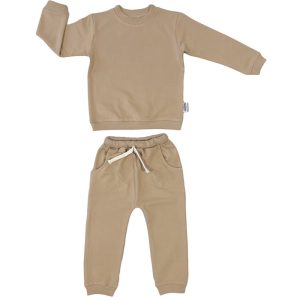 بلوز آستین بلند و شلوار دورس نسکافه ای بچه گانه لوپتو