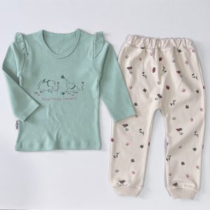 ست بلوز آستین بلند و شلوار بچه گانه طرح الفنت لوپتو