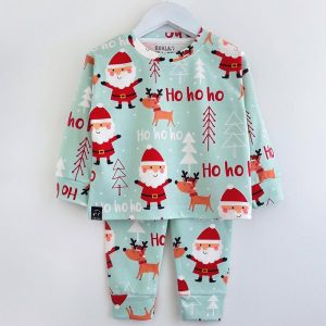 ست بلوز شلوار بچه گانه طرح بابانوئل کوالا