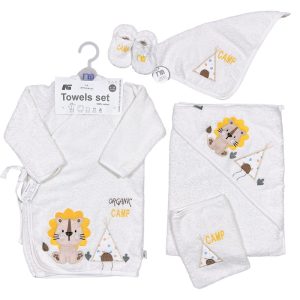 ست حوله نوزاد 5 تکه طرح شیر مادرکر