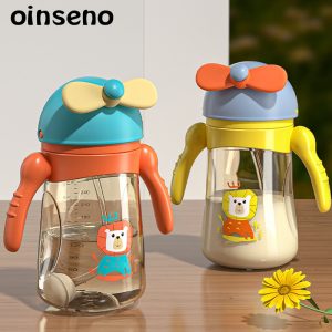 لیوان آبمیوه خوری نی دار کودک 300 میل طرح شیر