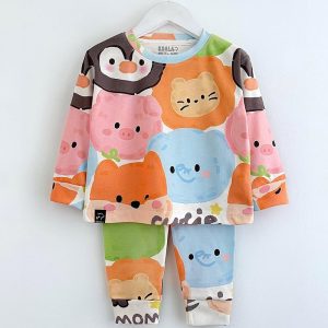 ست بلوز شلوار بچه گانه طرح حیوانات رنگی کوالا