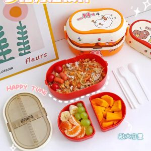 ظرف غذای چند قسمتی 1700 میل با قاشق چنگال و چاپستیک