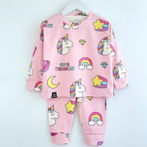 ست بلوز شلوار بچه گانه طرح یونیکورن کوکو