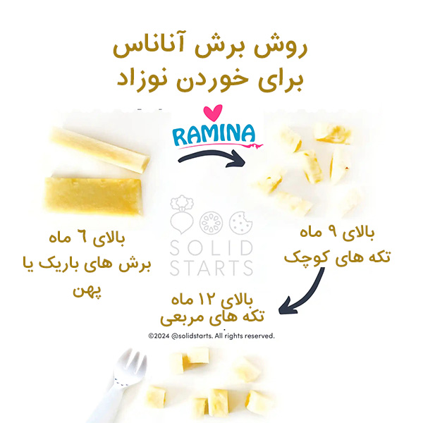 روش برش آناناس برای خوردن نوزاد