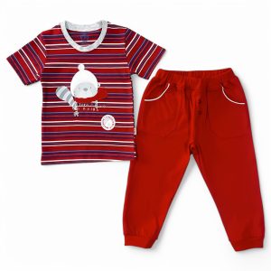 ست بلوز آستین کوتاه با شلوار بچه گانه پسرانه طرح مارتن پاریز