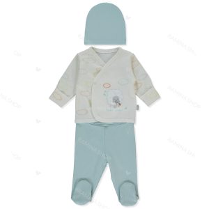 ست سه تکه مانتو، کلاه و شلوار نوزادی کد 948 ببتو