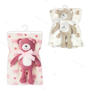 ست پتو با عروسک نوزاد طرح خرس تدی