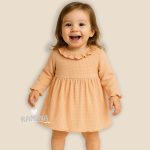 پیراهن یقه چین دار بچه گانه دخترانه نارنجی ببتو Bebetto - 3-%d8%aa%d8%a7-6-%d9%85%d8%a7%d9%87