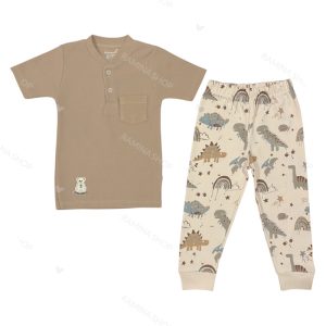 ست بلوز آستین کوتاه و شلوار پسرانه طرح اهورا به آوران Behavaran