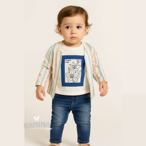 ست سویشرت، تیشرت و شلوار جین طرح گل لمون Lemon