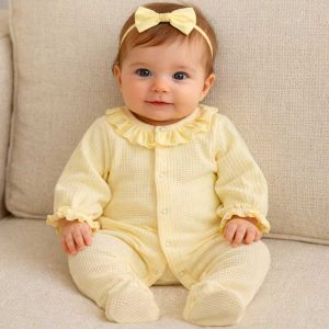 سرهمی نوزادی جوراب دار دخترانه کد 3716 ببتو Bebetto