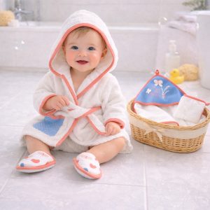 ست حوله نوزاد 4 تکه طرح گل های وحشی بی ارگانیک Biorganic