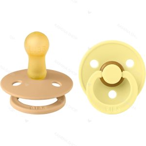 پستانک 2 عددی نوزاد 0 تا 6 ماه COLOUR زرد و خاکی بیبس