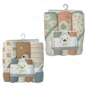 ست حوله نوزادی شش تکه طرح حیوانات