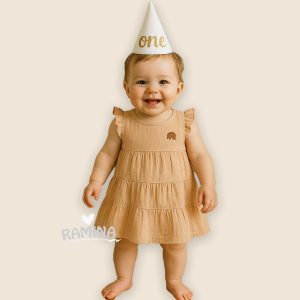 سارافون دخترانه صورتی موسلین کد 229444 فلکسی Flexi