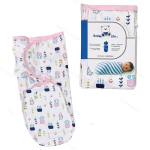 قنداق چسبی نوزاد دخترانه طرح گلدان بیبی فورلایف Baby4life