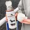 فلاسک نوشیدنی 2 کاره نی دار 550 میل طرح سگ Diyi