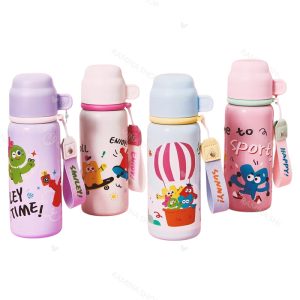 فلاسک نوشیدنی 2 کاره نی دار 550 میل طرح حیوانات Diyi