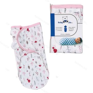 قنداق چسبی نوزاد دخترانه طرح قارچ و گل بیبی فورلایف Baby4life