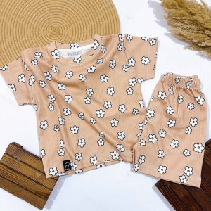 ست تیشرت شلوارک دخترانه بچه گانه طرح گل گلی کوالا