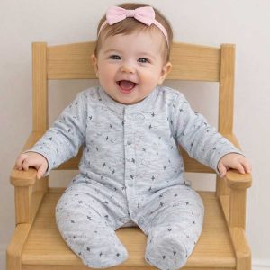 سرهمی جورابی نوزادی دخترانه طرح پرستو بی مینی Bimini