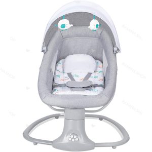 گهواره برقی نوزاد 3 کاره با آویز طرح فیل سبز کد 8104 ماستلا Mastela