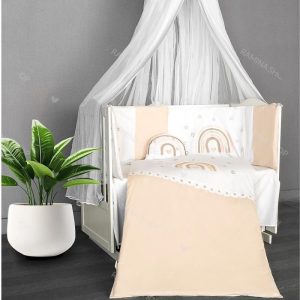 سرویس روتختی نوزاد و کودک دخترانه 8 تکه طرح رنگین کمان کرم شوبیبی Showbaby