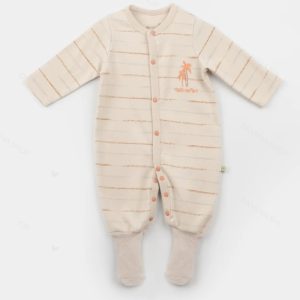 سرهمی جوراب دار نوزاد طرح سافاری بی ارگانیک Biorganic