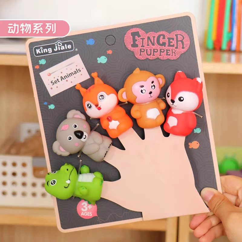 پوپت انگشتی کودک طرح حیوانات بسته 5 عددی