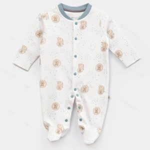 سرهمی جورابی نوزادی پسرانه طرح شیر بی ارگانیک Biorganic