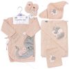 ست حوله نوزاد 5 تکه دخترانه طرح فیل و بچه مادرکر Mothercare